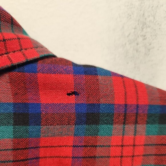 Pendleton Men's Pure Virgin Wool Long  sleeve Sz L MACDOUGALL TARTAN Small Holes - Picture 6 of 8